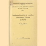 Frankfurter abhandlungen zur slavistik. Studien zur geschichte der russischen klassizistischen tragödie 1747-1769 door Hans-Bernd Harder