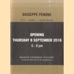 Giuseppe Penone: Fui - saro' - Non sono. Opening Thursday 8 September 2016 6-8 pm door Guiseppe Penone e.a.